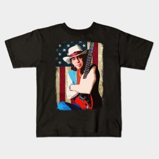 Stevie Ray Vaughan Vintage American Flag Kids T-Shirt